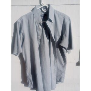 Hathaway Wrinkle Free Button Up‎ Blue Green Check Size 16 Men